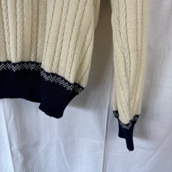 Rob Winter Sweater adult XL blue knit fair Isle Nordic geometric grandpa - Picture 3 of 6